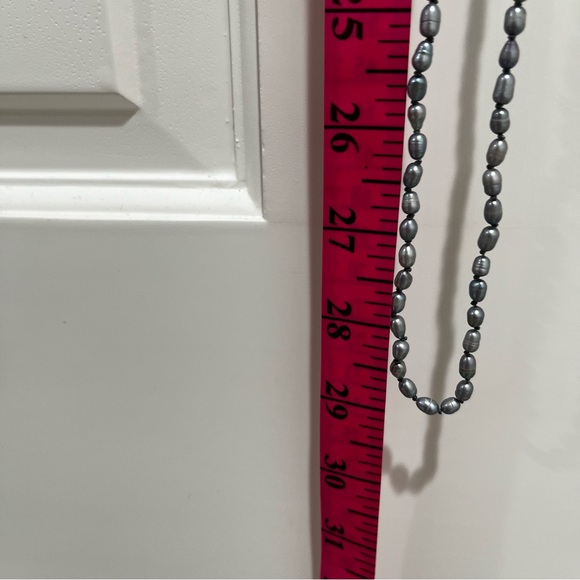 All Saints Long Fresh Water Pearl and Mixed Metal Necklace - Picture 5 of 7